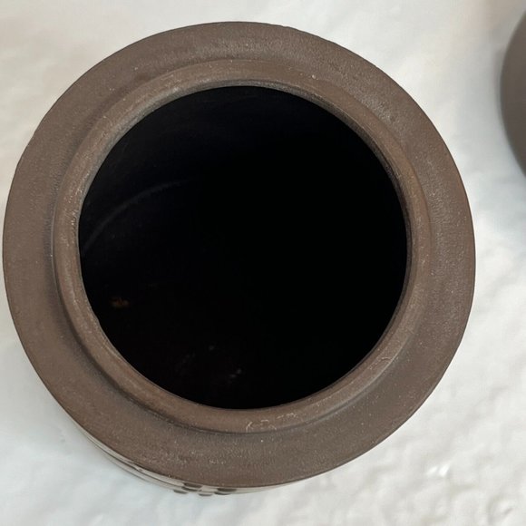 Zisha Clay Pottery Tea Container Dark Brown Decoration canister shape steamer - Picture 10 of 15